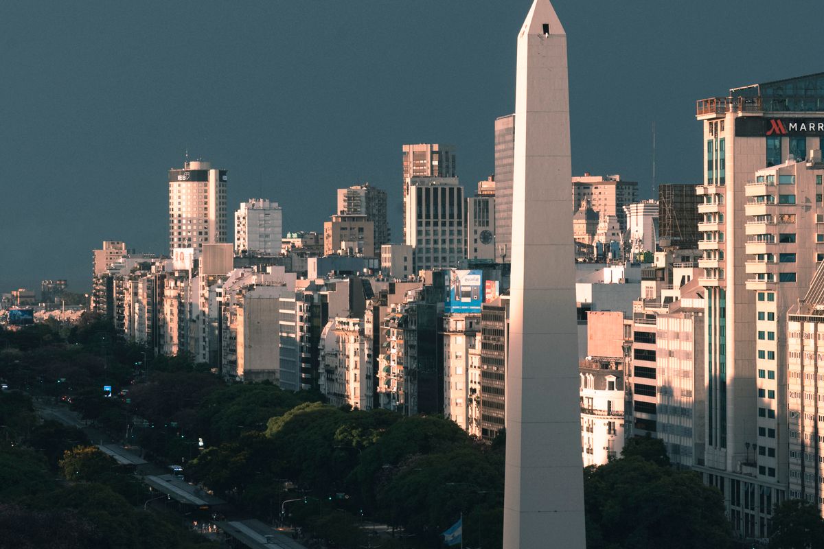 Classic urban scene in historic Buenos Aires, Argentina