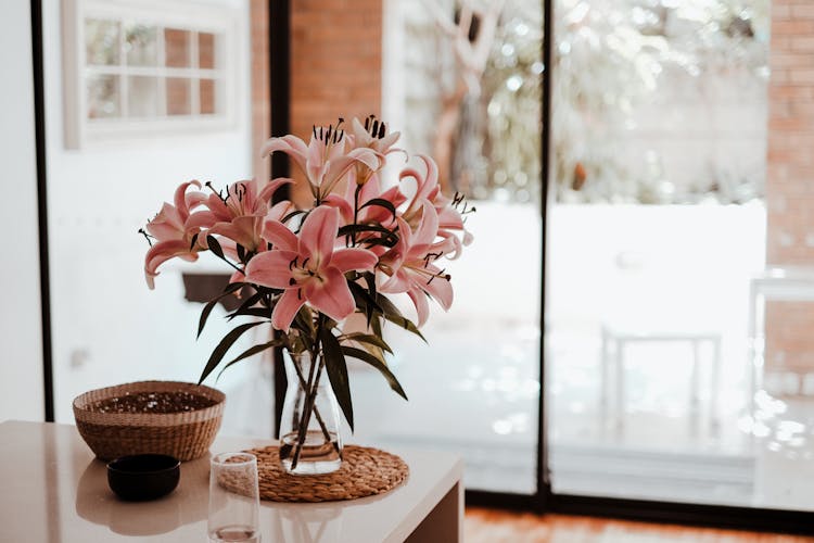 Pink Flowers In Room