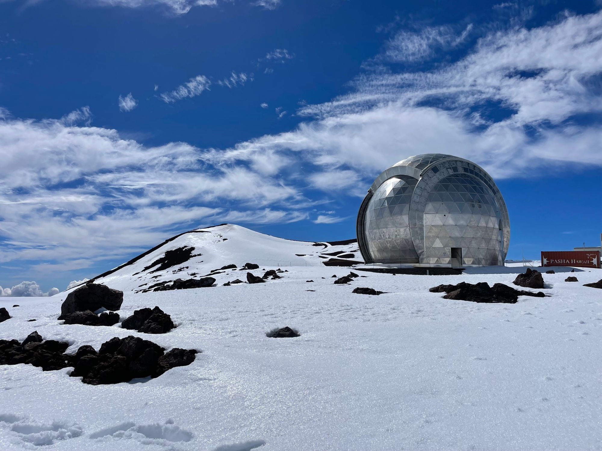 The summit of Mauna Kea above the clouds