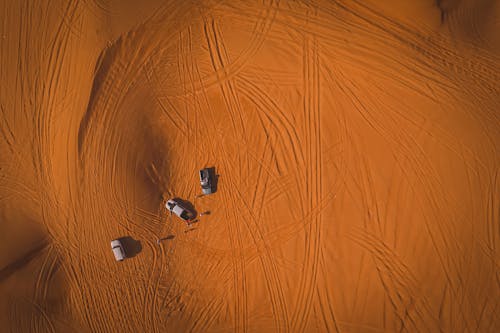Cars on Barren Desert
