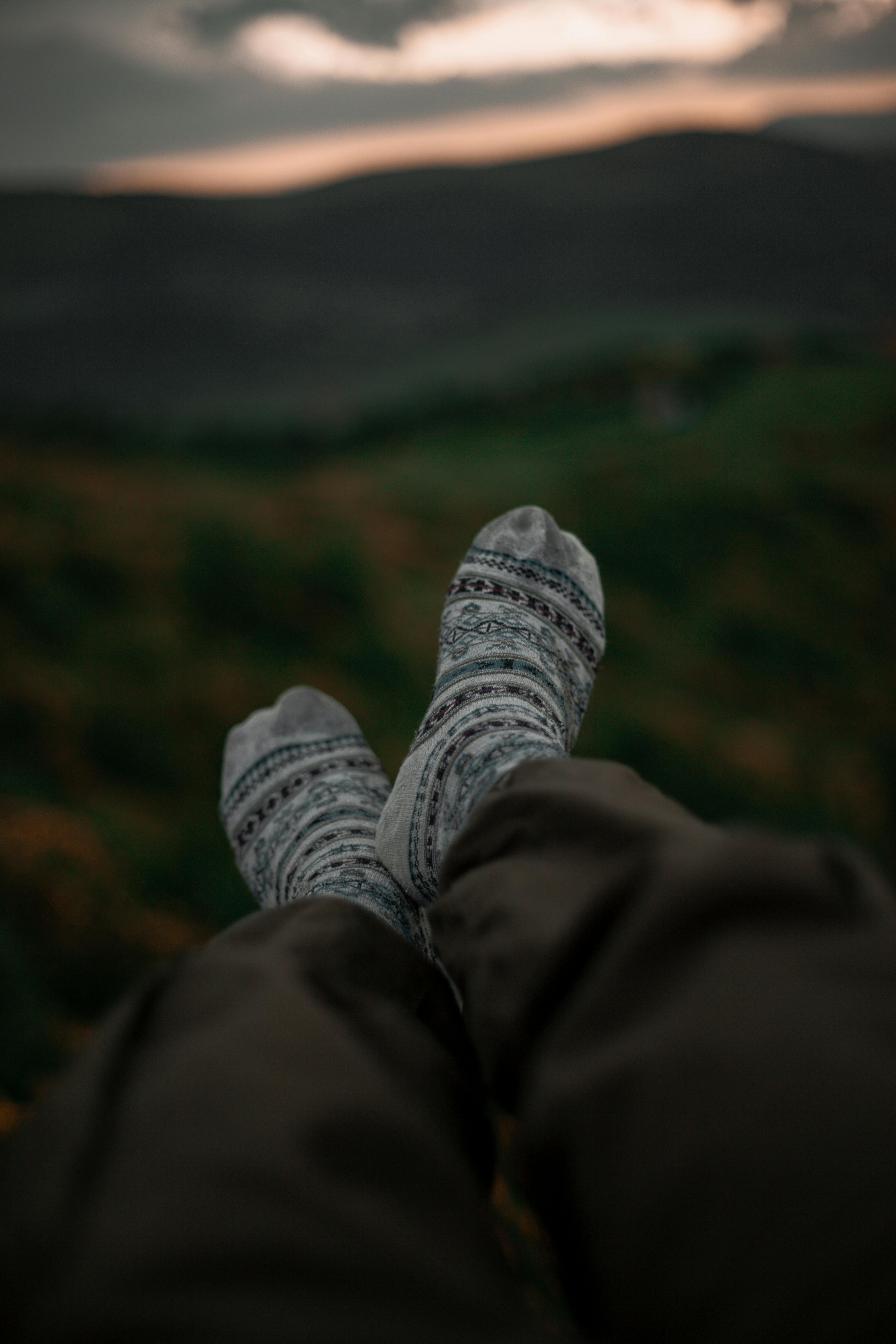 Adult wearing hiking socks