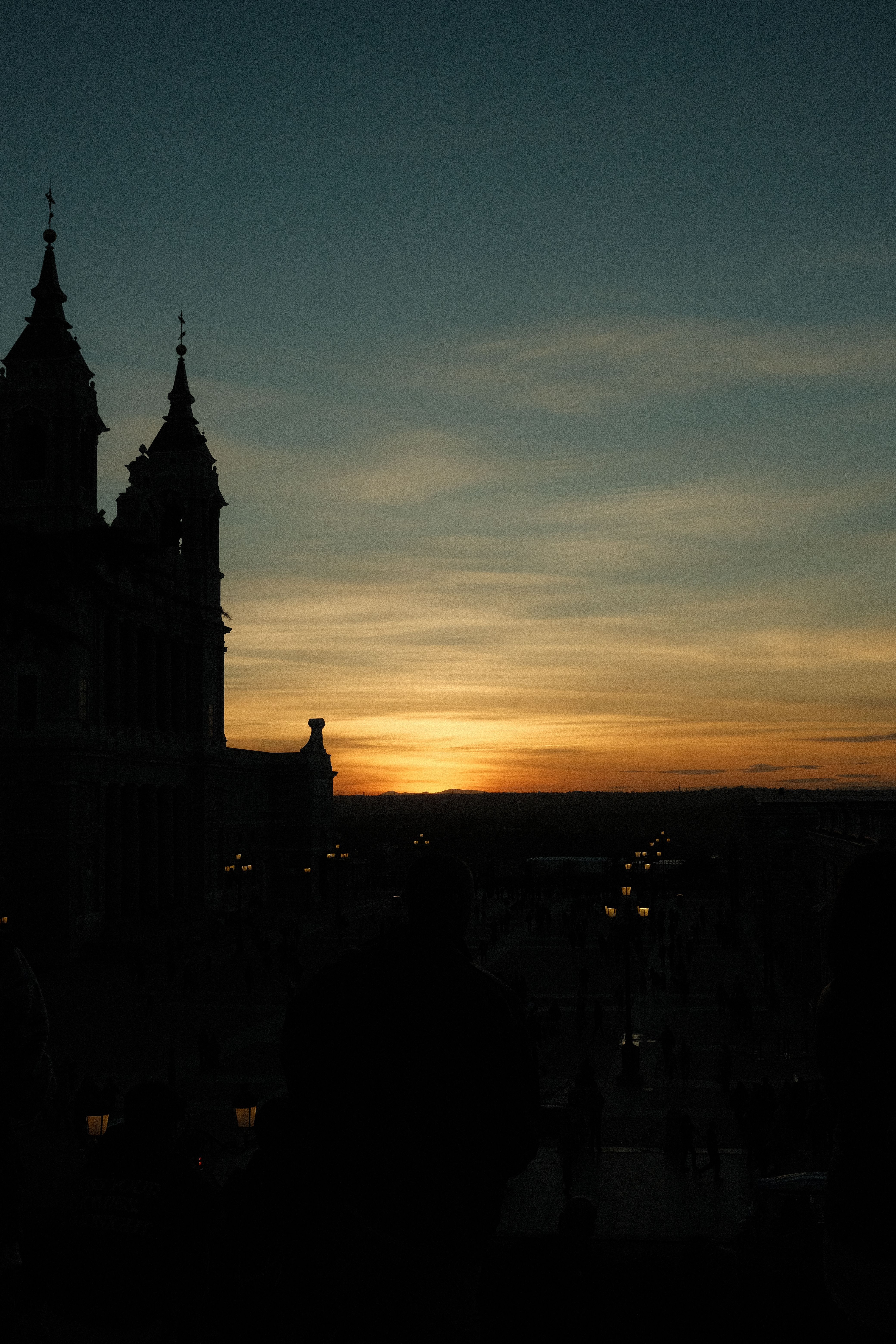 Church Towers Silhouettes at Sunset · Free Stock Photo