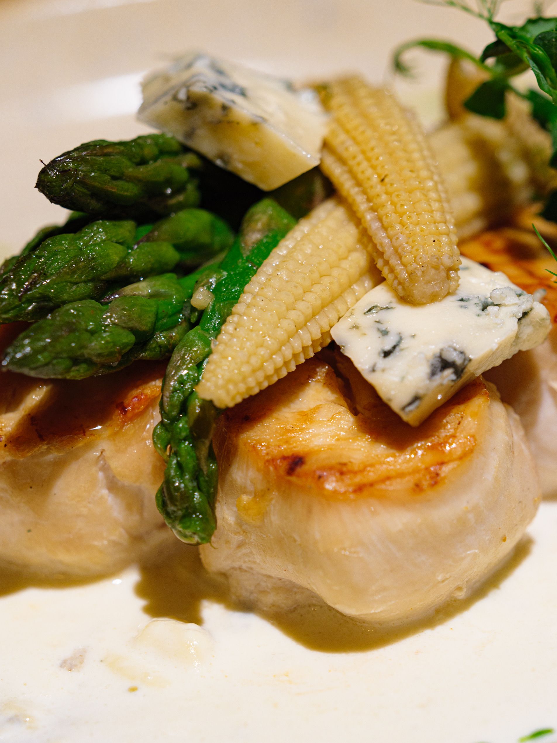 Pan-Fried Asparagus with Gorgonzola and Pine Nuts (Video)