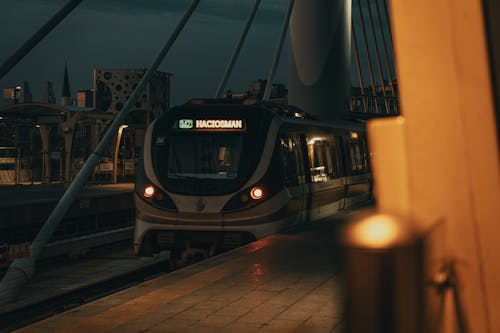Photo of a Subway Car Leaving a Metro Station in Istanbul, Turkey