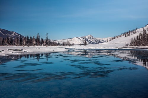Photos gratuites de hiver, lac, montagnes