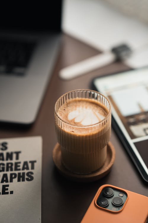 Coffee, Smart Phone and Tablet on Desk
