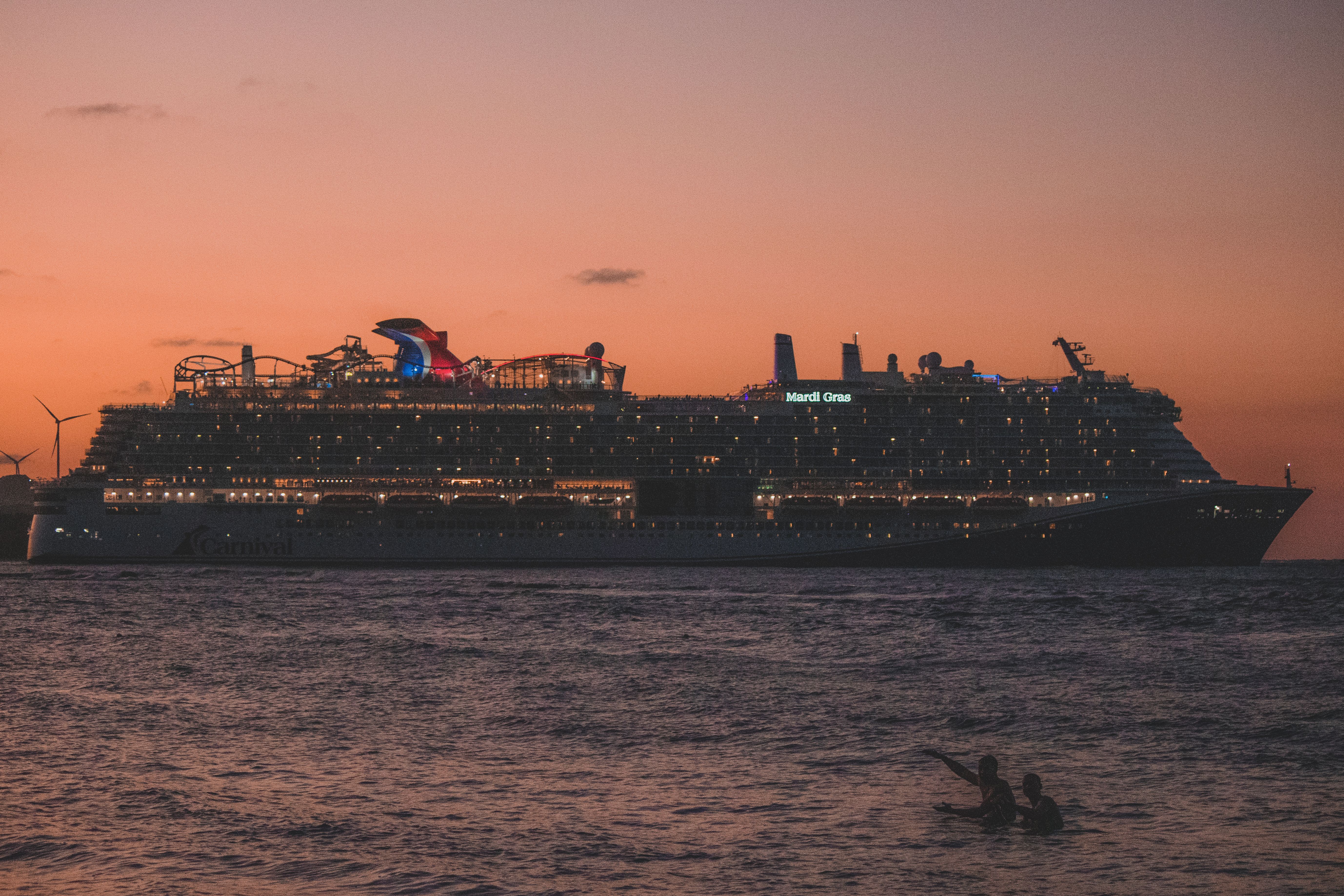 Cruise Ship in Sea on Sunset · Free Stock Photo