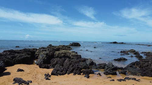 Бесплатное стоковое фото с океан, пляж, рок