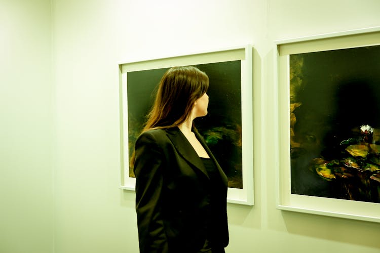 Woman Visiting Art Gallery