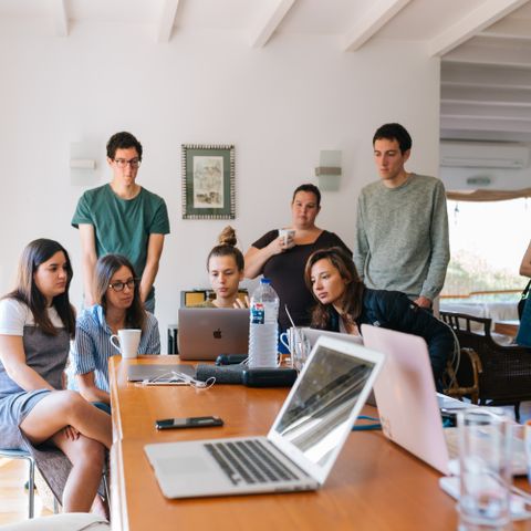 Group of young professionals together — future alumni network