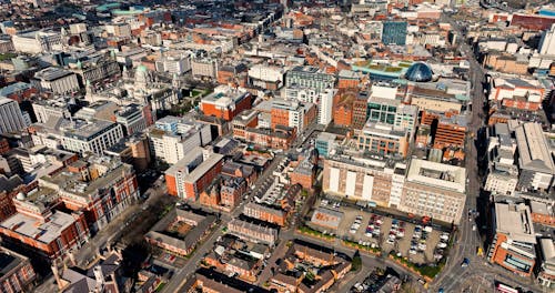 Aerial Video of Belfast Northern Ireland Assembly  Belfast Co Down Northern Ireland