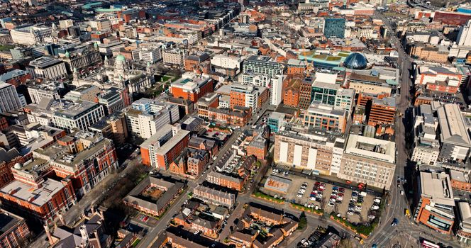 Aerial Video of Belfast Northern Ireland Assembly  Belfast Co Down Northern Ireland