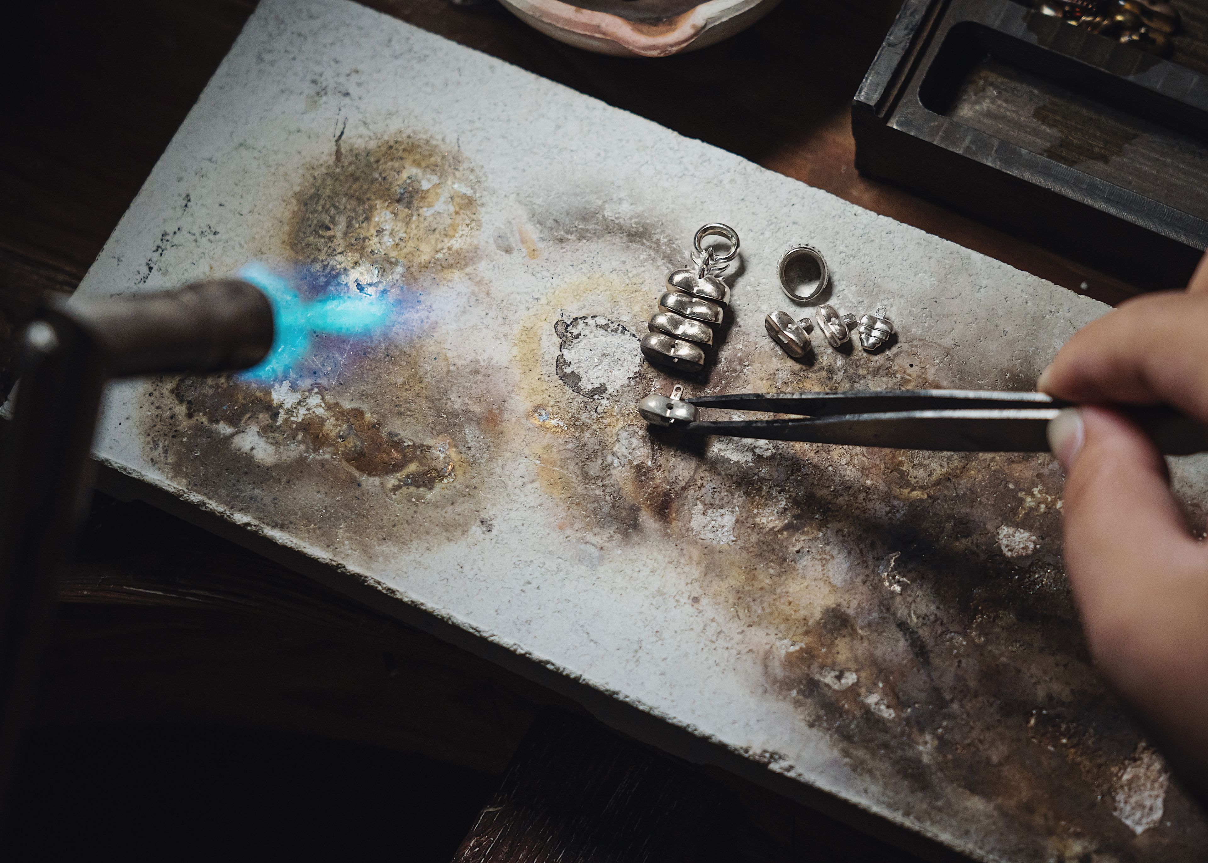 Chiang Mai silversmith workshop hands