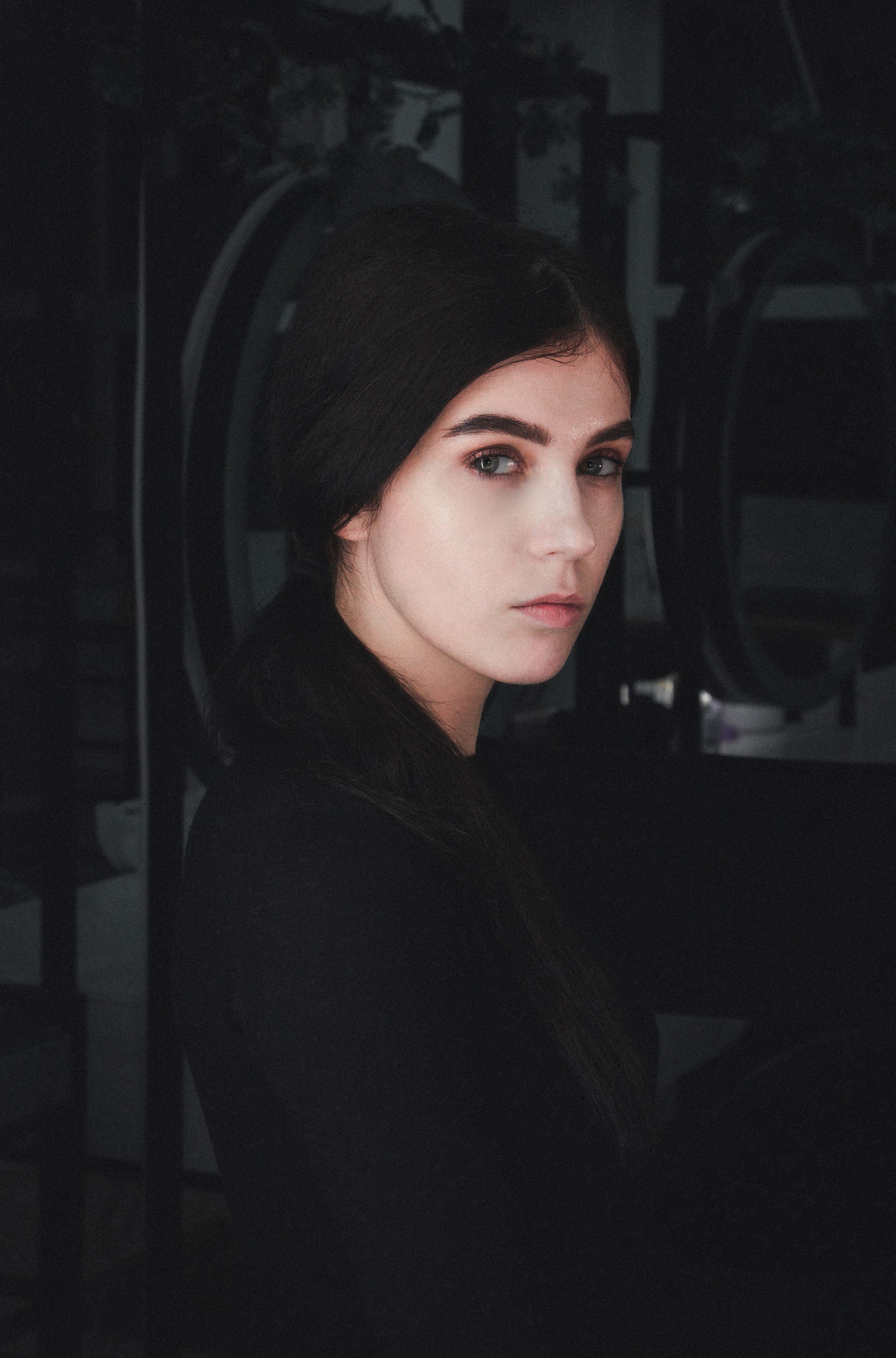 Woman with Black Hair Posing · Free Stock Photo