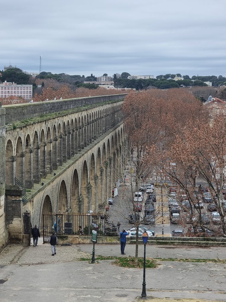 View Of The Aqueduct Saint Clement In Montpellier, France 