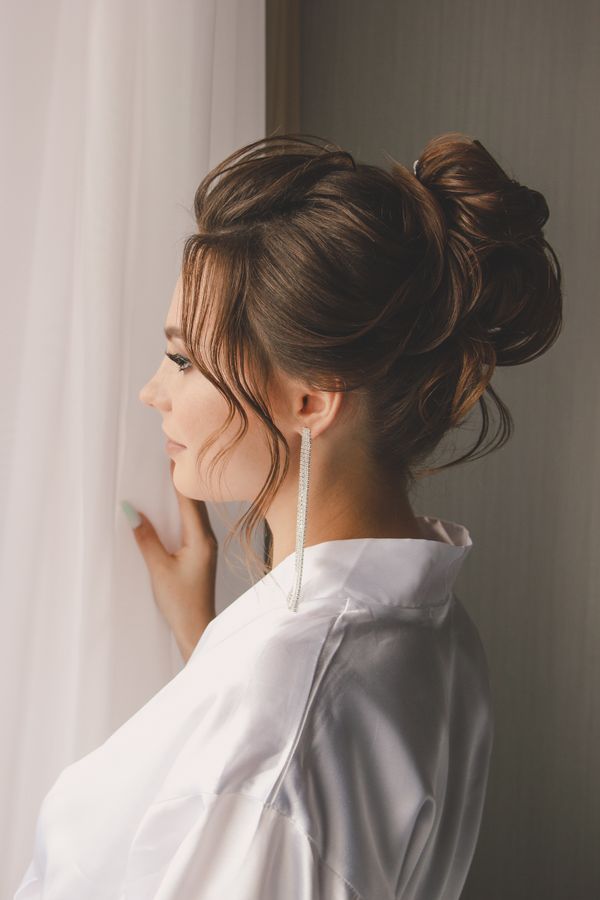 Elegant long chignon updo party hairstyle