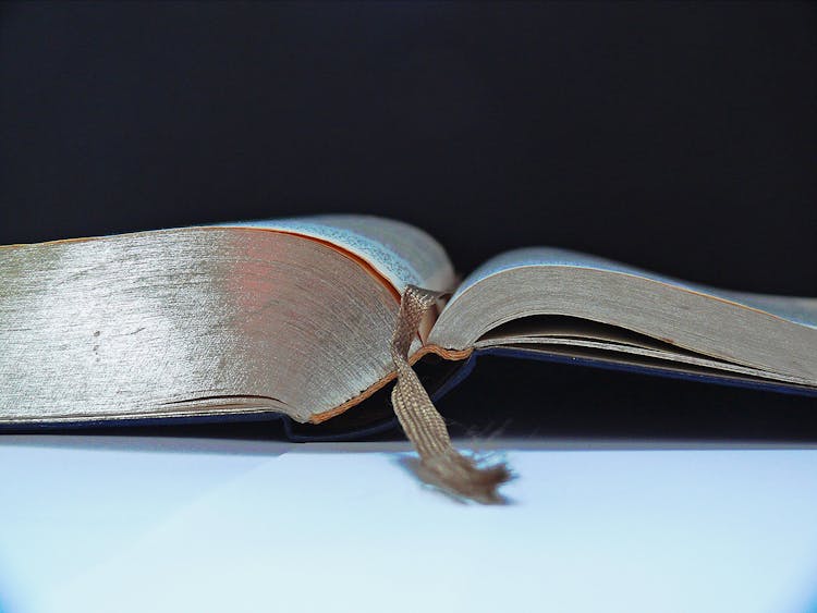 Gray Book With Gray Lace Bookmark