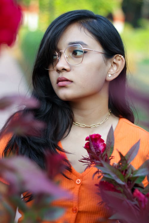 Brunette Woman in Eyeglasses