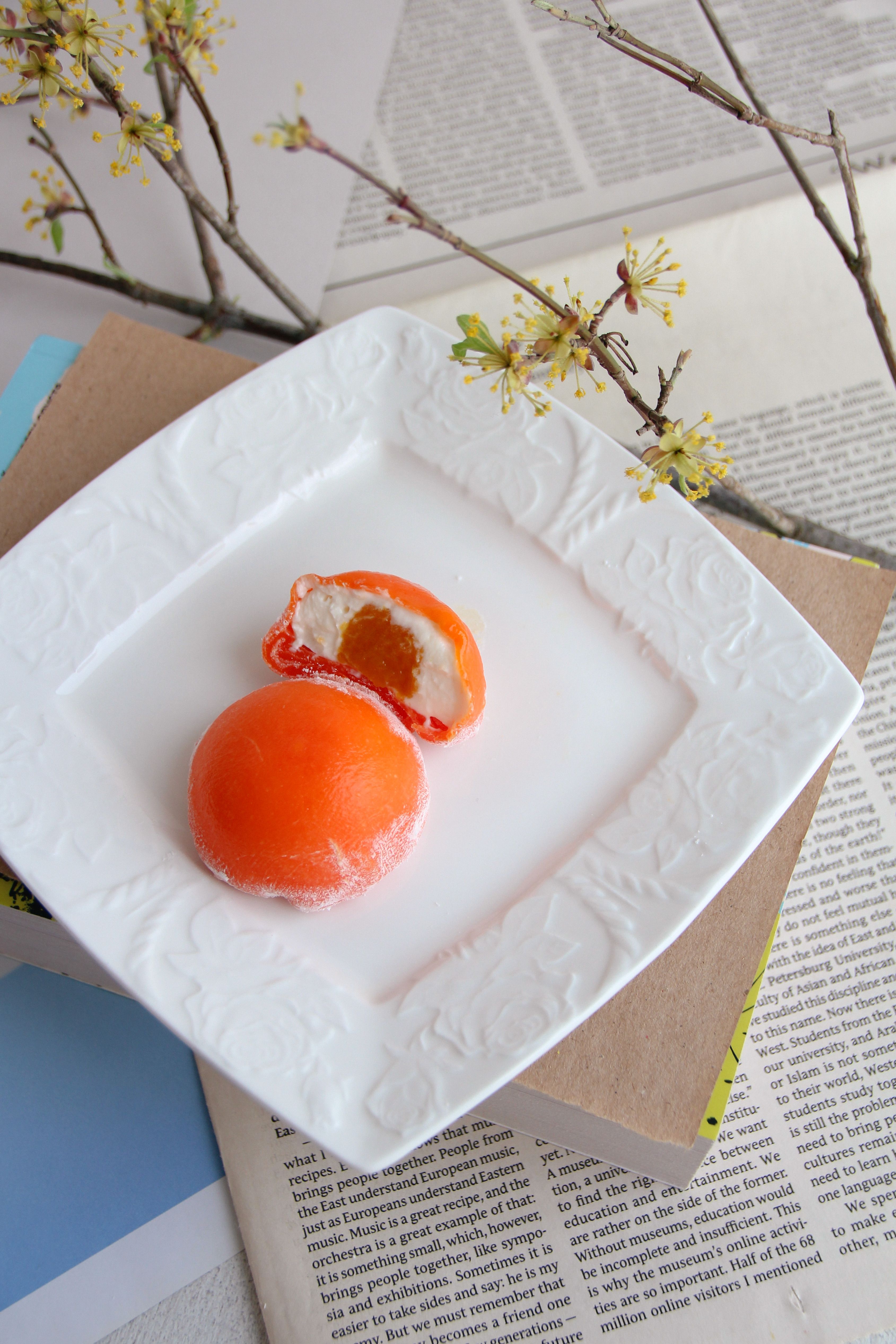 Plate with a Cut in Half Pastry · Free Stock Photo