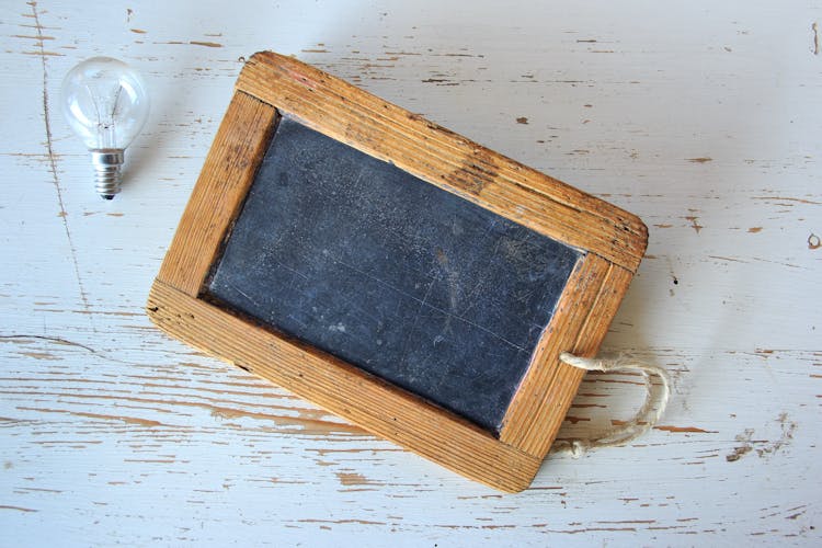 Brown Wooden Framed Chalkboard