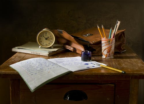 Free Brown Wooden Desk Stock Photo