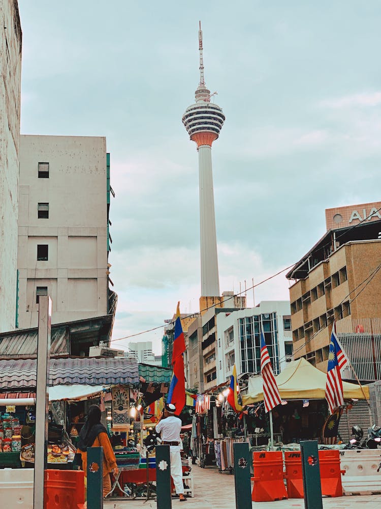 Kuala Lumpur TV Tower Above City Street