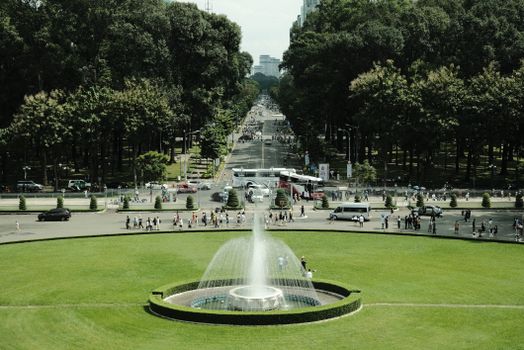 Fountain in Front of the Independence Palace in Ho Chi Minh