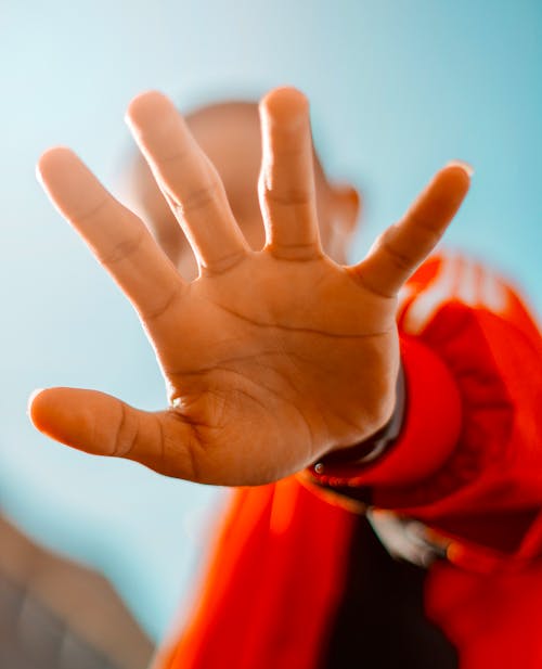 Low Angle Shot of Man Hand