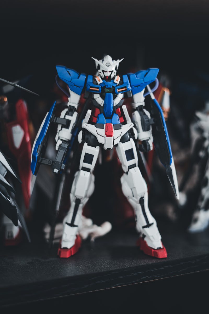 Gundam Exia scale model figure with intricate detail