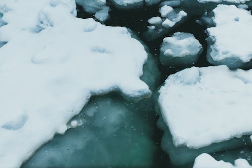 Close-up of Ice Drifting in the Sea