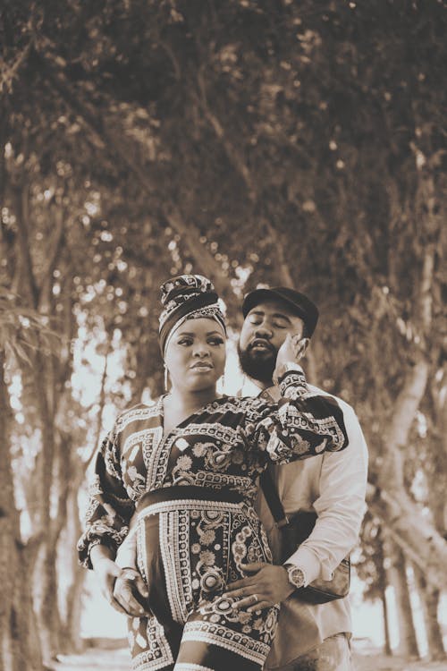 An African Couple Posing in Sepia