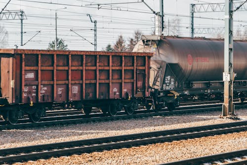 Cargo Wagons on Railway Tracks