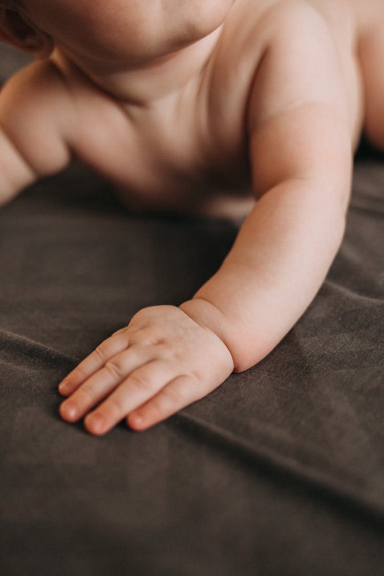 Crawling Baby In Close Up