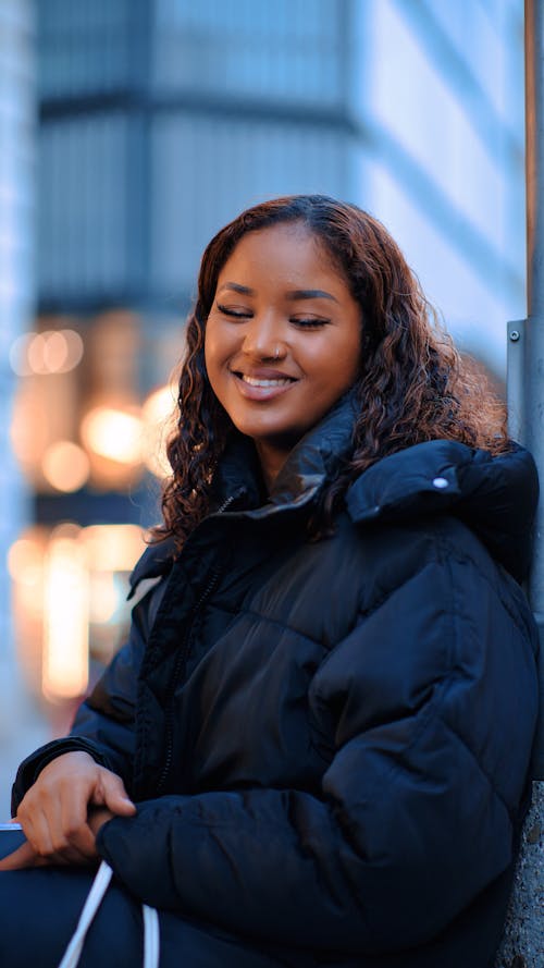 Smiling Woman in Jacket