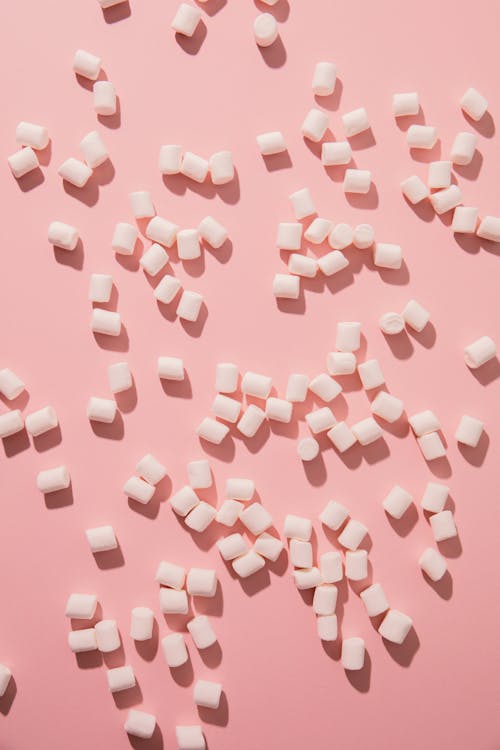 Marshmallows on Pink Background