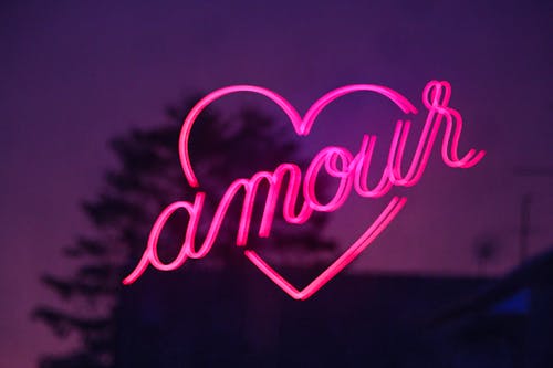 愛, 粉红色的光, 霓虹燈 的 免费素材图片