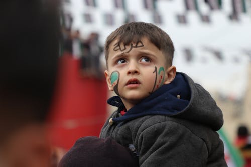 Boy with Patriotic Face Painting