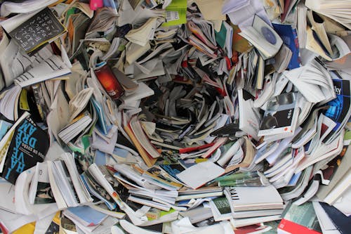 Free Pile of Covered Books Stock Photo