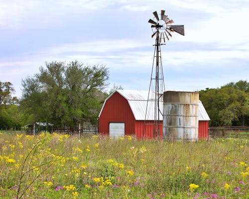 Vintage Barn and Windmill