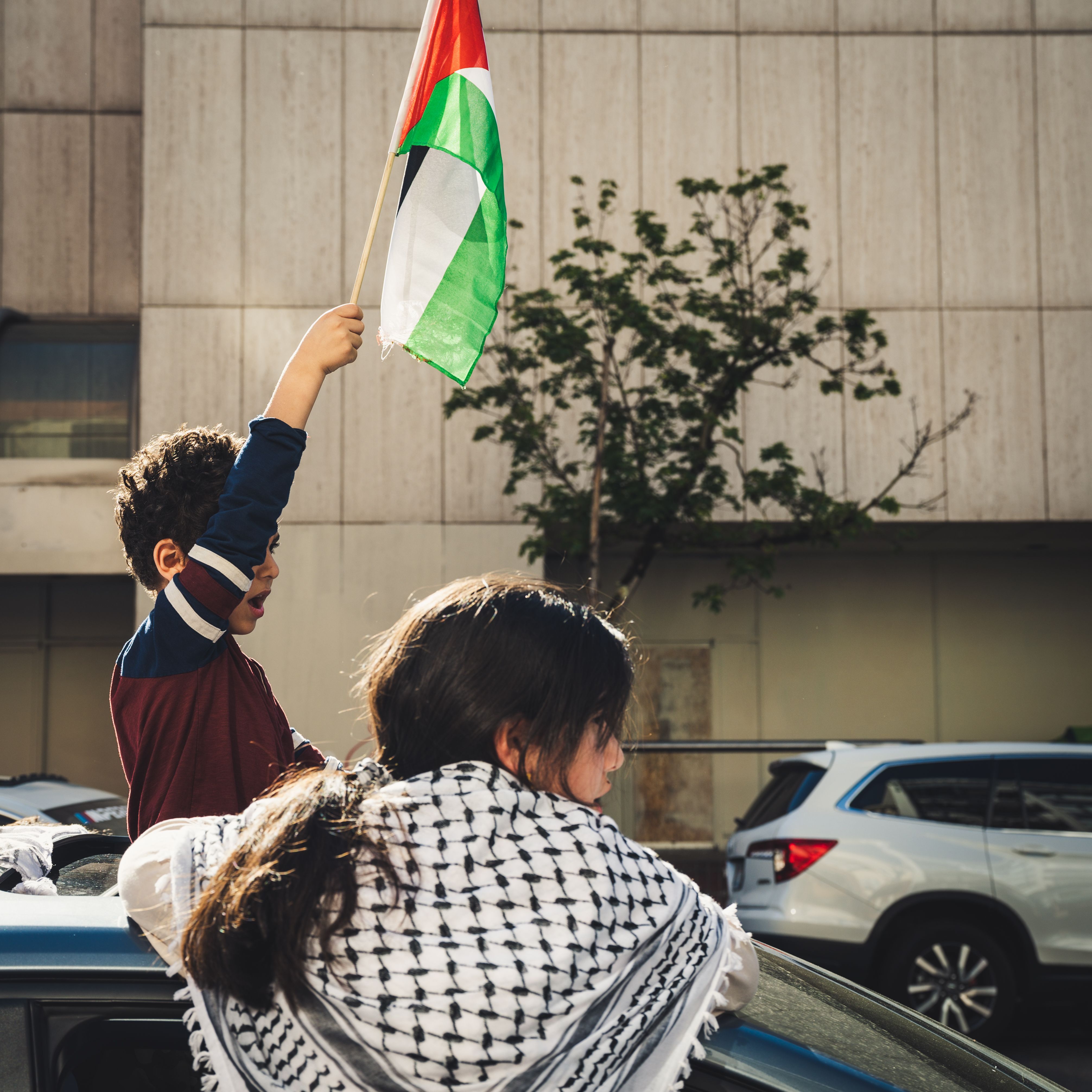 Boy with Flag of Palestine