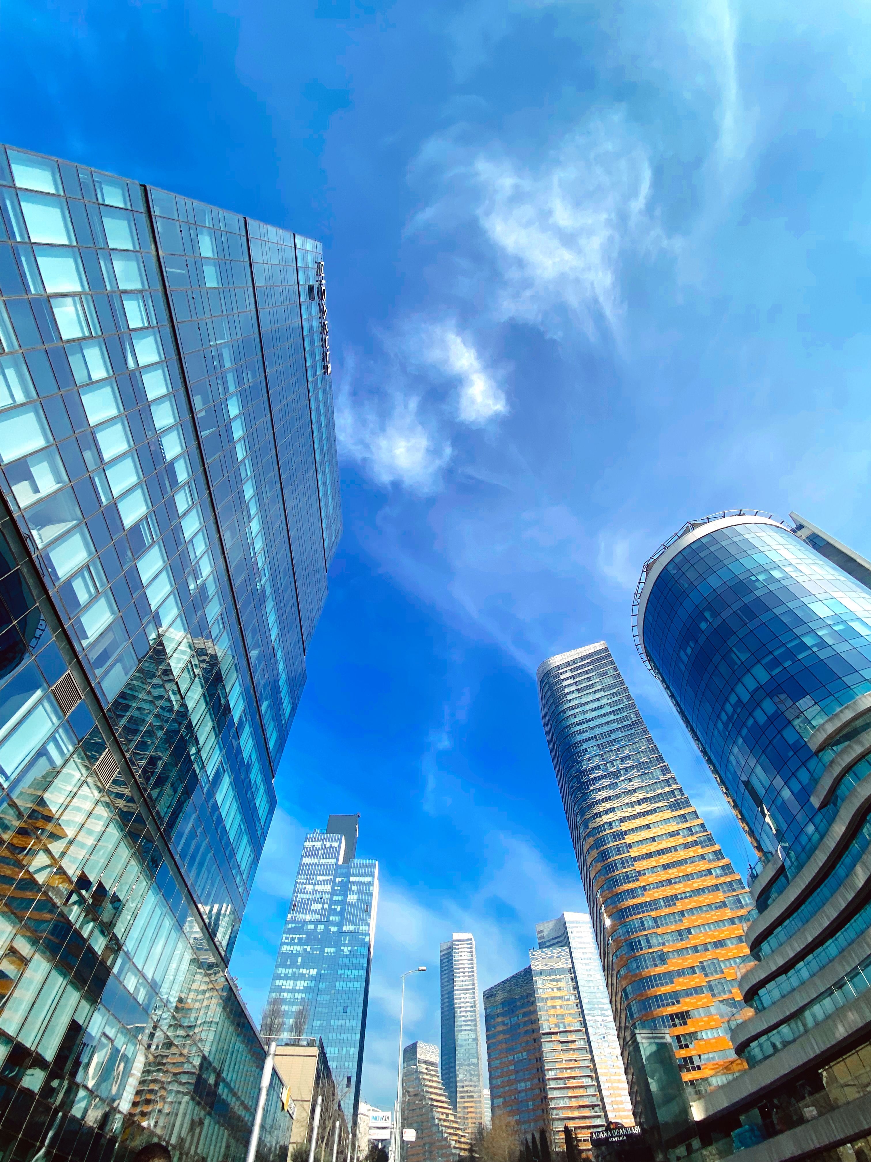 Low Angle Shot of a Skyscraper Complex in a Modern City · Free Stock Photo