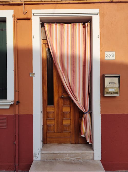 Door with Curtain
