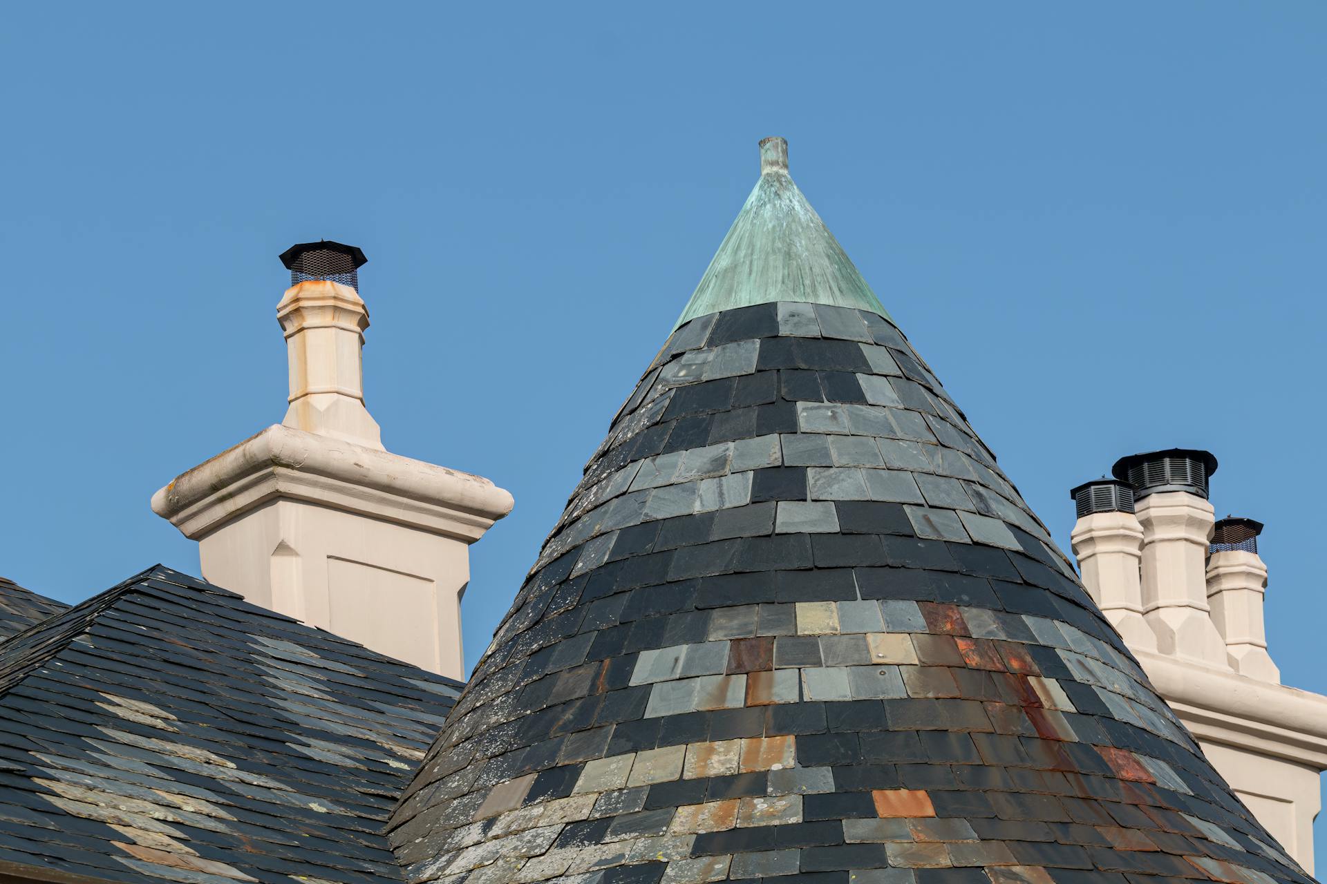 Tiled Roof and Chimneys