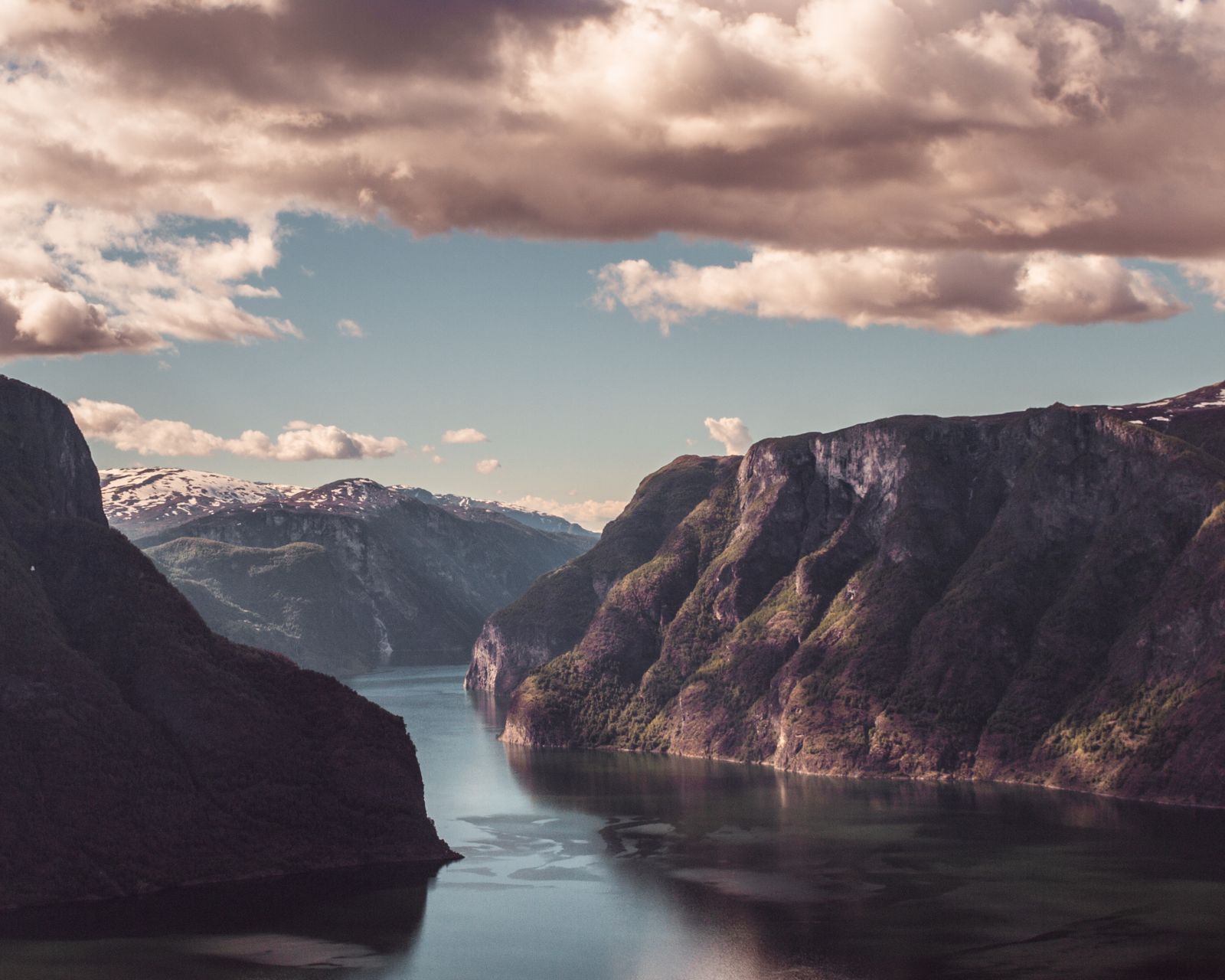 Aurlandsfjord at sunset in Flåm, Norway — Scandinavia Nordic Adventure travel itinerary
