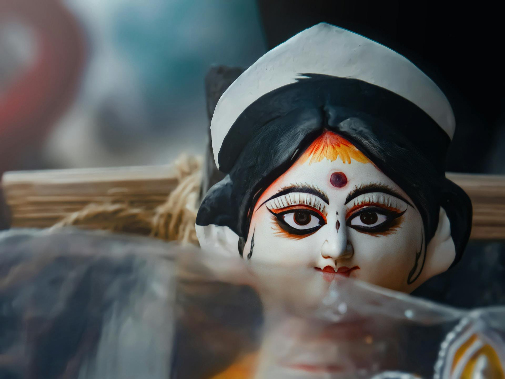 Close-up of a Figurine of a Goddess