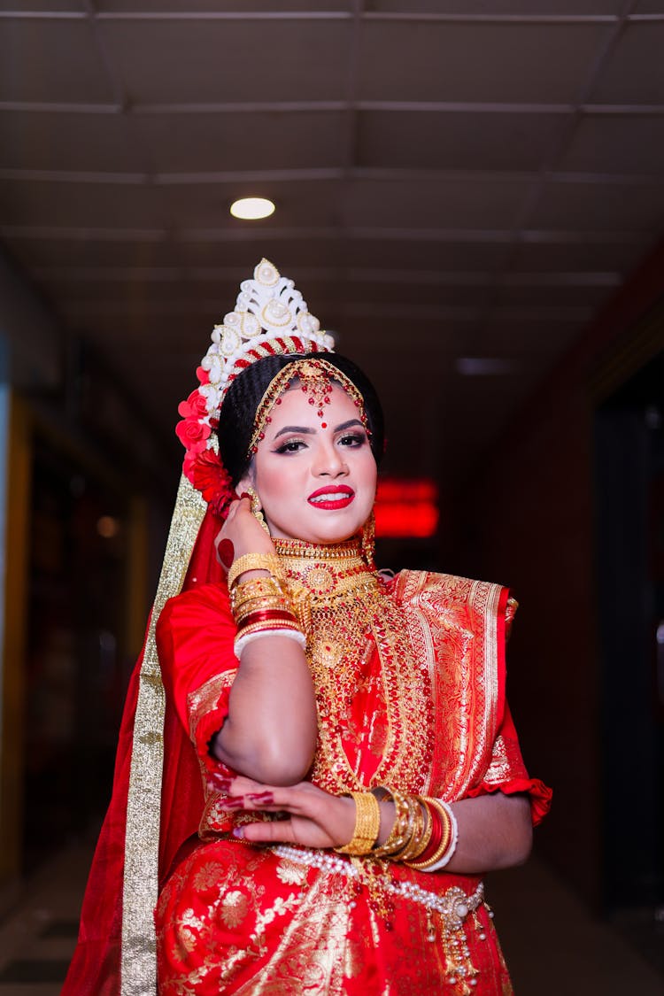 Bride In Traditional Indian Wedding Dress