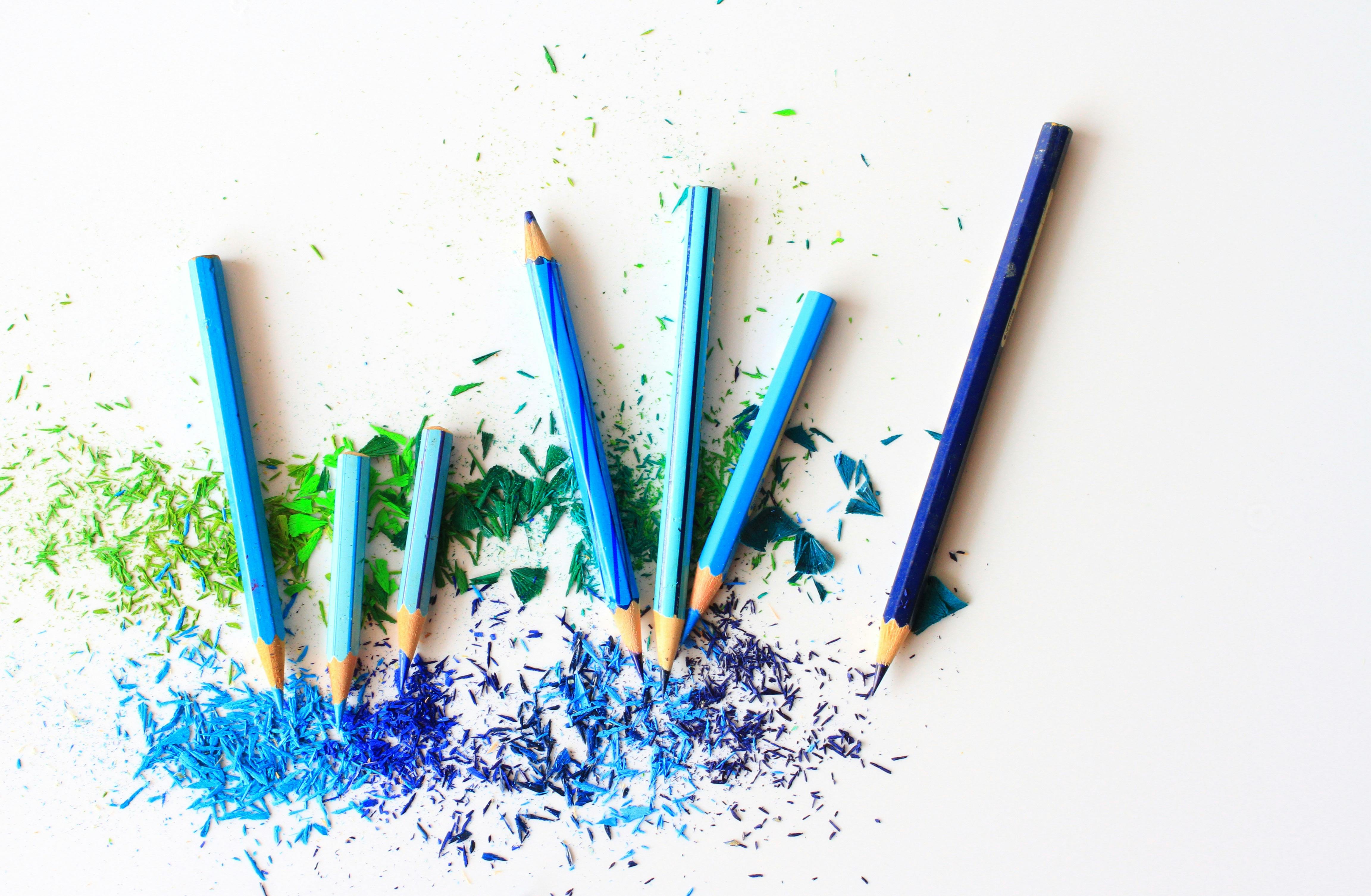 Blue And Purple Color Pencils Free Stock Photo