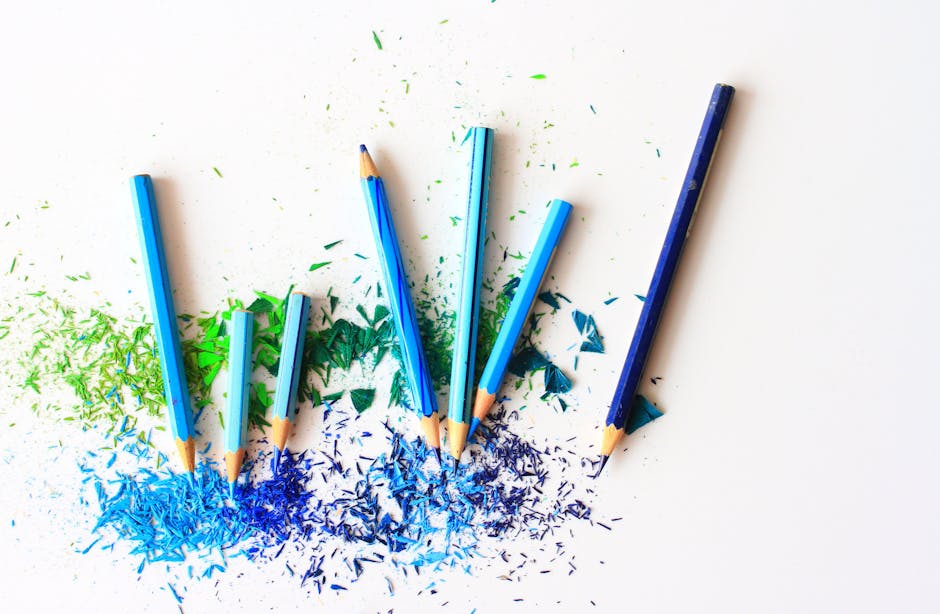 Blue and Purple Color Pencils