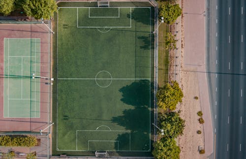 Aerial Photography Basketball Court