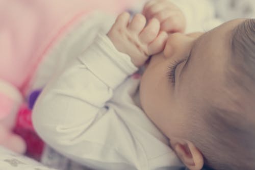 Close up of Baby Hands and Face
